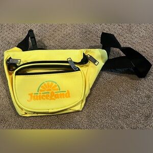 NWOT Juiceland fanny pack / crossbody bag -yellow w/ front, top and back zippers